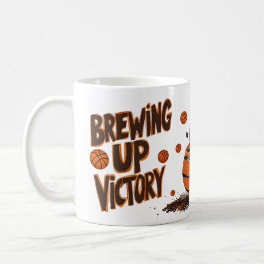 バスケットボールファンの獲得 コーヒーマグカップ (左)