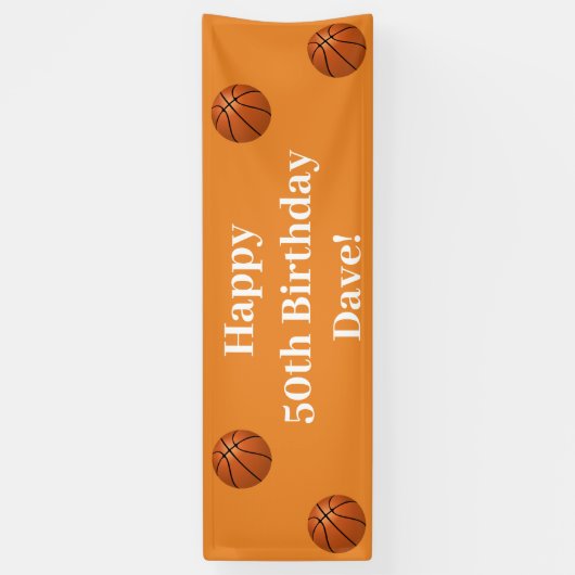 バスケットボールファン誕生日パーティー 横断幕 (縦)