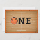 バスケットボールファースト誕生日写真 招待状 (裏面)