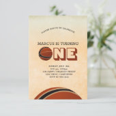 バスケットボールファースト誕生日 招待状 (スタンド正面)