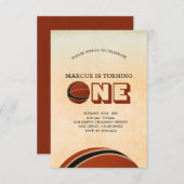 バスケットボールファースト誕生日 招待状 (正面/裏面)