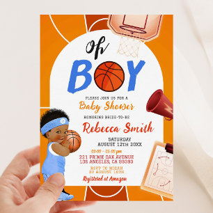 バスケットボールフィールドOh Boy Baby Shower Themed 招待状