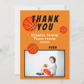 バスケットボールフォトサンキューコーチカード サンキューカード (正面)