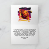 バスケットボールフォトサンキューコーチカード サンキューカード (内部)