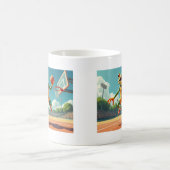 バスケットボールフロッグの両面 コーヒーマグカップ (中央)