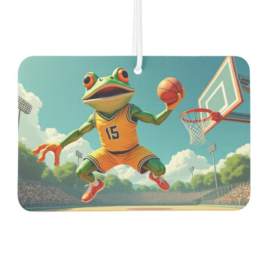 バスケットボールフロッグの車の空気清浄機 カーエアーフレッシュナー (正面)