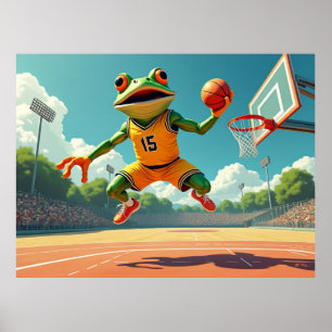 バスケットボールフロッグマットポスター ポスター