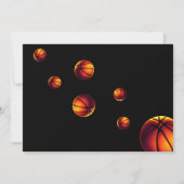 バスケットボールフープそれをアップSports Photo誕生日 招待状 (裏面)