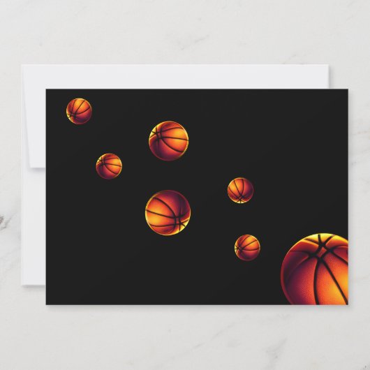 バスケットボールフープそれをアップSports Photo誕生日 招待状 (裏面)