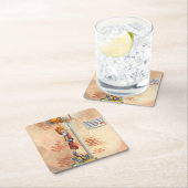 バスケットボールフープでスラムダンクby Jay Throckmorton スクエアペーパーコースター (インサイチュ)