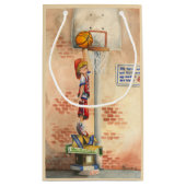 バスケットボールフープでスラムダンクby Jay Throckmorton スモールペーパーバッグ (裏面)