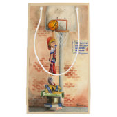 バスケットボールフープでスラムダンクby Jay Throckmorton スモールペーパーバッグ (正面)