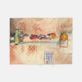 バスケットボールフープでスラムダンクby Jay Throckmorton フリースブランケット (正面(横))