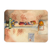 バスケットボールフープでスラムダンクby Jay Throckmorton マグネット (横)