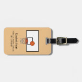 バスケットボールフープのパーソナライズ ラゲッジタグ (正面横)