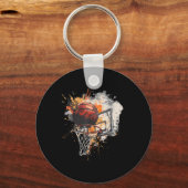 バスケットボールフープスケッチアートワークBasketb キーホルダー (正面)