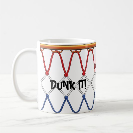 バスケットボールフープNet_Dunk赤白青 コーヒーマグカップ (左)