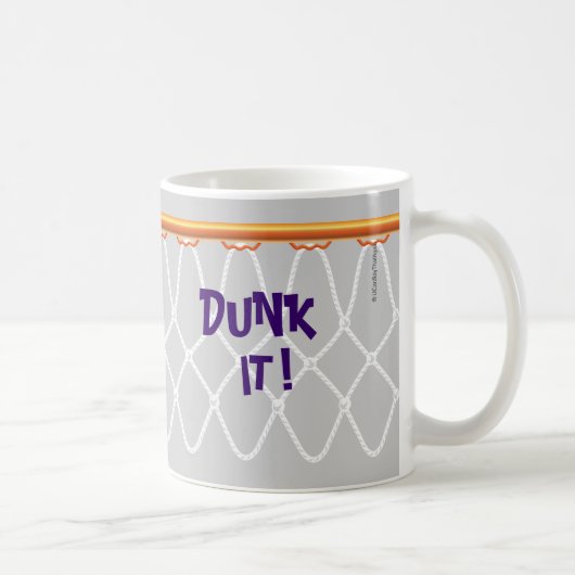 バスケットボールフープNet_Dunk it!_on gray コーヒーマグカップ (右)