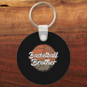 バスケットボールブラザーヒョウのバスケットボール愛好家 キーホルダー (正面)