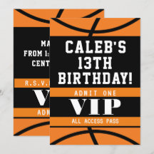 バスケットボールブラックオレンジバースデーパーティー