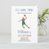 バスケットボールブラックオレンジ招待状 招待状 (スタンド正面)