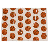 バスケットボールブラックプレーヤーシルエットハッピーバースデー ラージペーパーバッグ (正面)