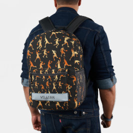 バスケットボールブラック名前をカスタムするキッズ新学期 プリントバックパック