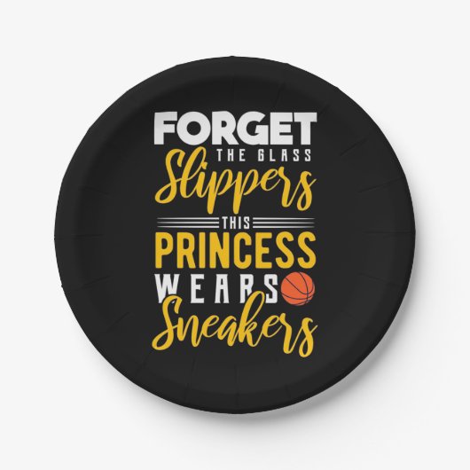 バスケットボールプリンセスはスニーカーを着用 ペーパープレート (正面)