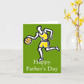 バスケットボールプレイハッピーファーズデイカード カード (黄色い花)
