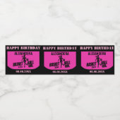 バスケットボールプレイヤーガール誕生日ギフト，チーム ペットボトルラベル (シングルラベル)