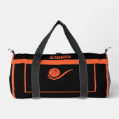 バスケットボールプレイヤーガール，チーム，誕生日ギフト ダッフルバッグ (正面)