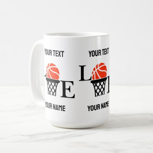 バスケットボールプレイヤーガール、バスケットボールガール誕生日 コーヒーマグカップ (正面左)