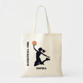 バスケットボールプレイヤーガール、バスケットボールガール誕生日 トートバッグ (正面)