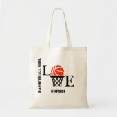 バスケットボールプレイヤーガール、バスケットボールガール誕生日 トートバッグ (正面)