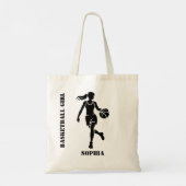 バスケットボールプレイヤーガール、バスケットボールガール誕生日 トートバッグ (裏面)