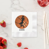 バスケットボールプレイヤーガール、バスケットボールガール誕生日 縁ありカクテルナプキン (インサイチュ)