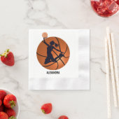 バスケットボールプレイヤーガール、バスケットボールガール誕生日 縁ありカクテルナプキン (インサイチュ)