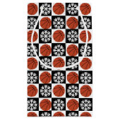 バスケットボールプレイヤークリスマスパターン名前をカスタムする スモールペーパーバッグ (裏面)