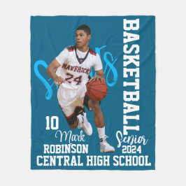 バスケットボールプレイヤーゲーム写真 フリースブランケット