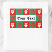 バスケットボールプレイヤー名サンタスポーツクリスマスプレゼント 長方形シール (バッグ)