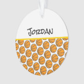 バスケットボールプレイヤー名スポーツバスケボールおもしろい オーナメント (正面)