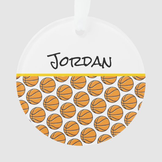 バスケットボールプレイヤー名スポーツバスケボールおもしろい オーナメント (正面)