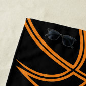 バスケットボールプレイヤー名番号コーチブラックスポーツ ビーチタオル (インサイチュ)