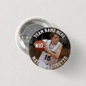 バスケットボールプレイヤー名番号チームと写真の追加 缶バッジ (正面&裏面)