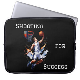 バスケットボールプレイヤー射撃、 発砲バスケ水彩画 ラップトップスリーブ