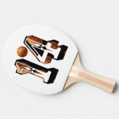 バスケットボールプレイヤー数14写真ロゴ 卓球ラケット (横)