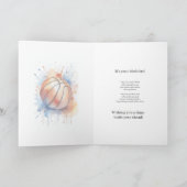 バスケットボールプレイヤー水彩ハッピーバースデー カード (内部)