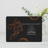 バスケットボールプレイヤー独身/バースデーパーティースポーツ 招待状 (スタンド正面)