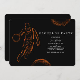 バスケットボールプレイヤー独身/バースデーパーティースポーツ 招待状