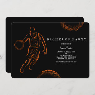 バスケットボールプレイヤー独身/バースデーパーティースポーツ 招待状